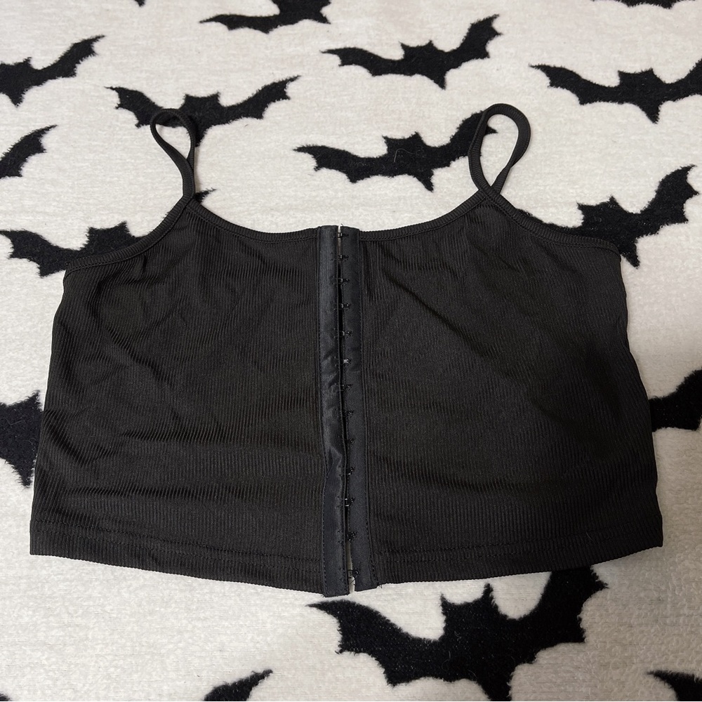Hook And Eye Cami Top/Crop Top - SHEIN